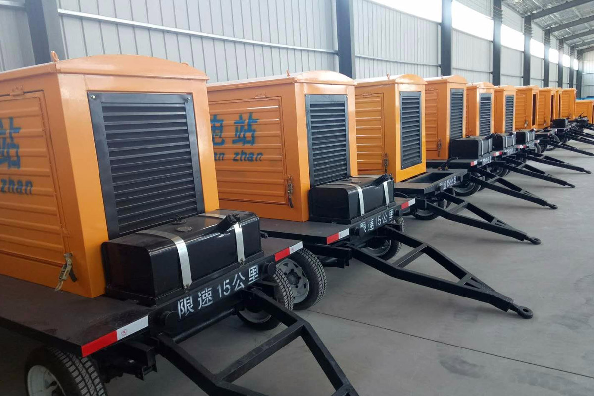 东郊镇发电机租赁施工现场